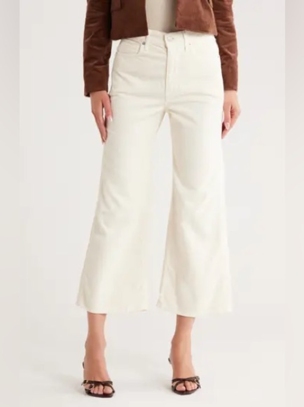 Veronica Beard Taylor High Waist Crop Wide Leg Corduroy Pants size 32
